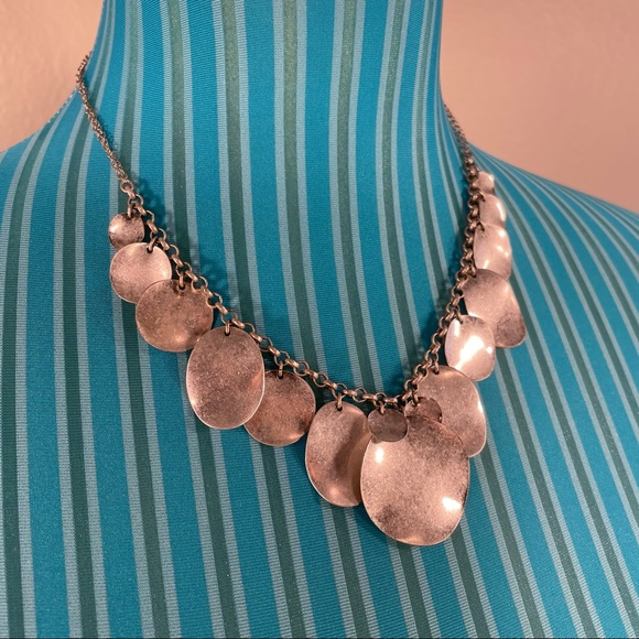 Silver tone disc coin necklace - Picture 6 of 10